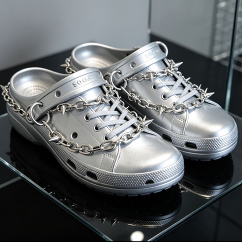 Vintage Metal Chain Shoe Charm - Punk Style Shoe Chain for Sneakers, Boots & Sandals
