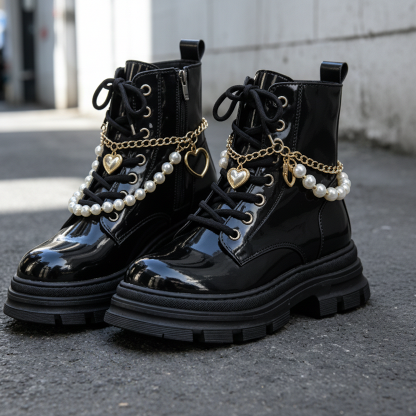 Multi-Layer Pearl Chain Shoe Charm - Elegant Boot Chain for Boots & Casual Shoes