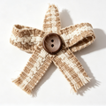 Burlap Plaid Bow Embellishment - Rustic Handmade Bow Applique for Shoes, Hats & Gift Boxes