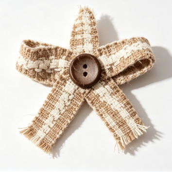 Burlap Plaid Bow Embellishment - Rustic Handmade Bow Applique for Shoes, Hats & Gift Boxes
