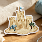 Ocean-Themed Embroidered Patch - Sew-On Applique for Clothing, Bags & DIY Crafts