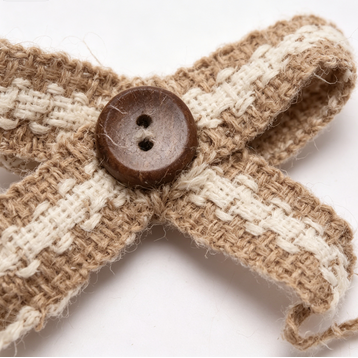 Burlap Plaid Bow Embellishment - Rustic Handmade Bow Applique for Shoes, Hats & Gift Boxes