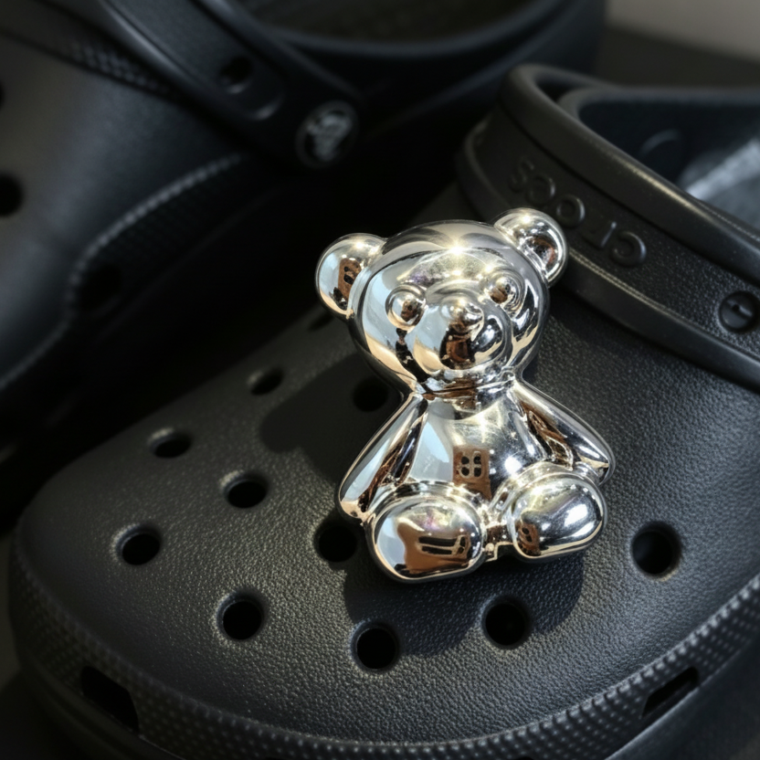 Silver Polka Dot Star Shoe Charm - Cute Star Shoe Clip for Sneakers & Casual Shoes