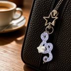 Cute Acrylic Music Note Keychain - Angel Wing & Star Pendant for Keys & Bags
