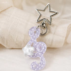 Cute Acrylic Music Note Keychain - Angel Wing & Star Pendant for Keys & Bags
