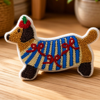 Embroidered Dog Patch - Iron-On & Self-Adhesive Applique for Clothing, Hats & Bags