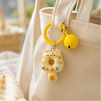 Cute Cartoon Cat Keychain - Kawaii Resin Cat Pendant for Keys, Bags & Earphone Cases