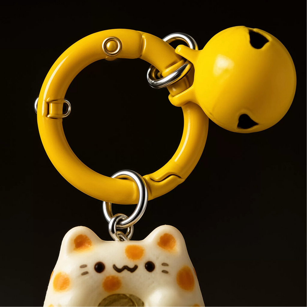 Cute Cartoon Cat Keychain - Kawaii Resin Cat Pendant for Keys, Bags & Earphone Cases