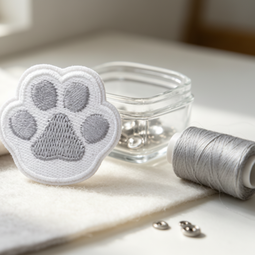 Dog Paw Embroidered Patch - Iron-On Heat Transfer Applique for Clothing, Shoes & DIY Crafts