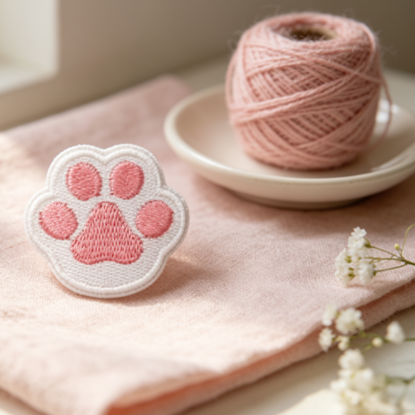 Dog Paw Embroidered Patch - Iron-On Heat Transfer Applique for Clothing, Shoes & DIY Crafts