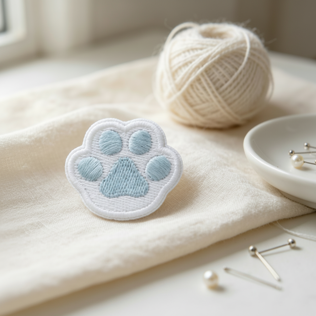 Dog Paw Embroidered Patch - Iron-On Heat Transfer Applique for Clothing, Shoes & DIY Crafts