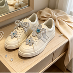 Rhinestone Shoe Charms - Sparkling Bow & Flower Shoe Clips for Sneakers & Casual Shoes
