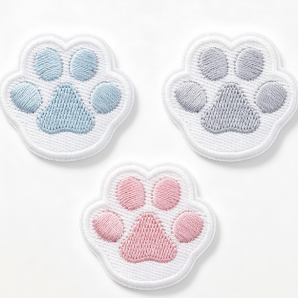 Dog Paw Embroidered Patch - Iron-On Heat Transfer Applique for Clothing, Shoes & DIY Crafts
